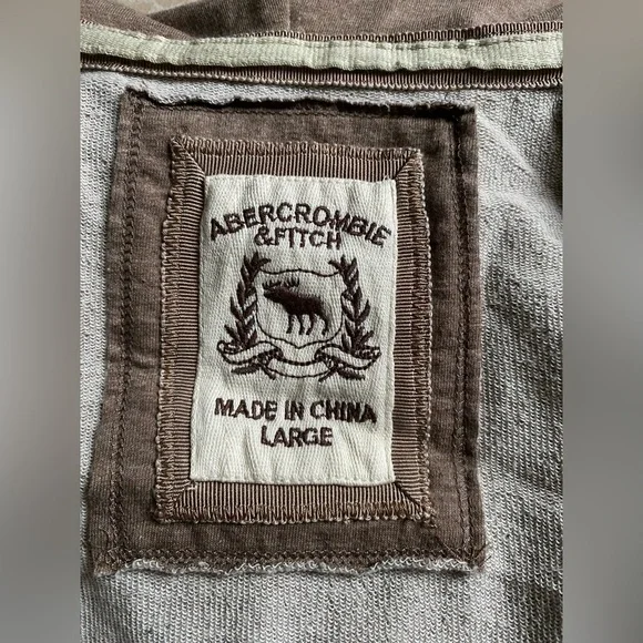 Vintage Abercrombie light brown zip up hooded sweater! - Picture 5 of 12